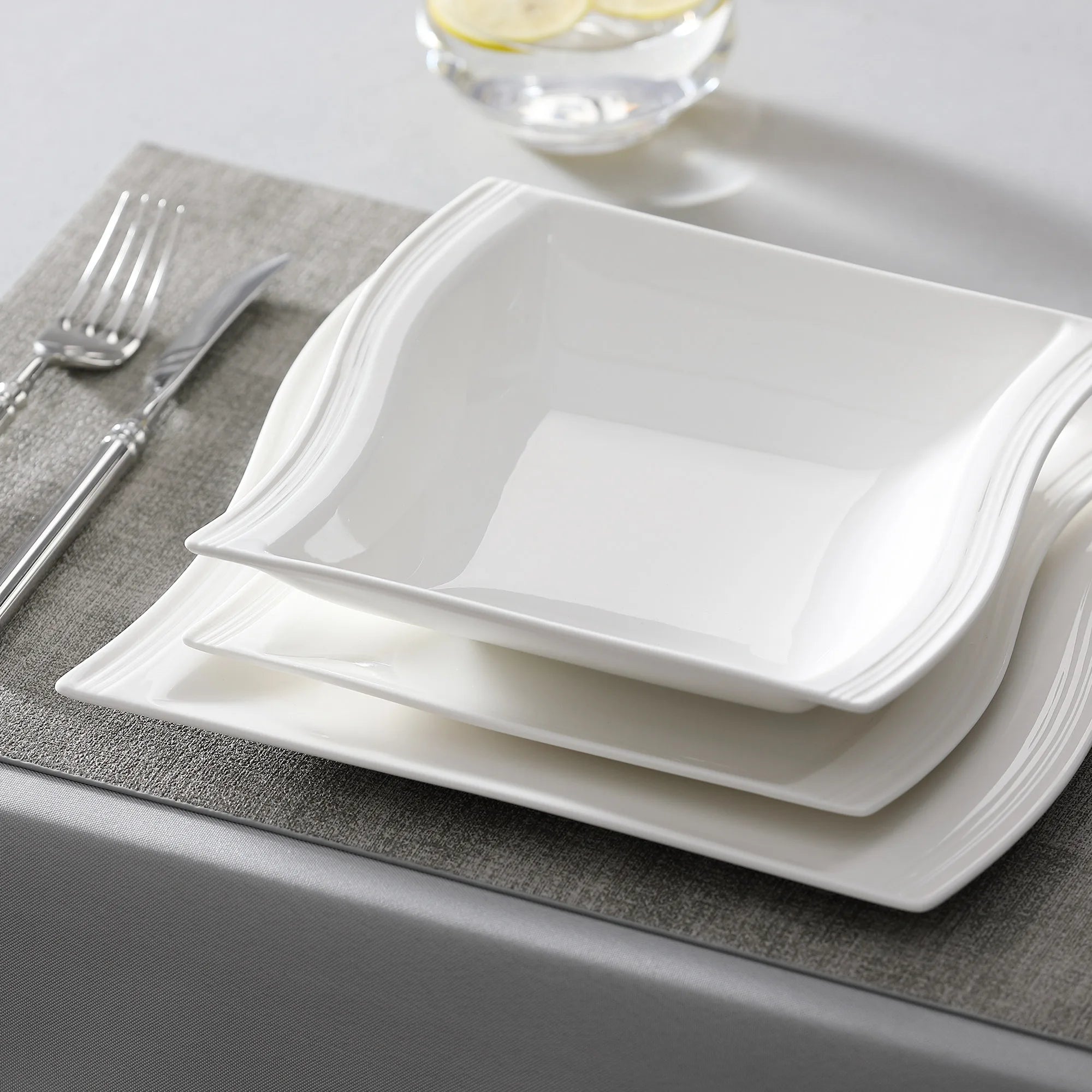 MALACASA Flora White Porcelain Dinnerware Set – 30/60 Pieces