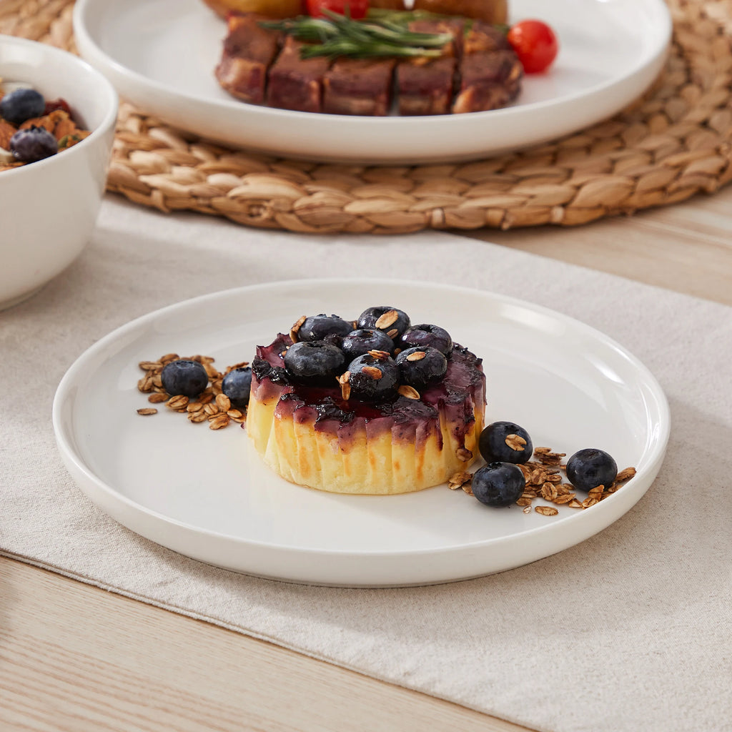 MALACASA Porcelain Dinnerware Set – White or White with Black Rim, 12–24 Pieces