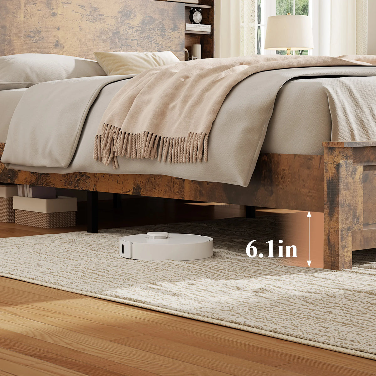 Merehaven Storage Platform Bed with LED Headboard