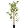 Arusha artificial bamboo-style tree with three tan trunks and a black nursery pot