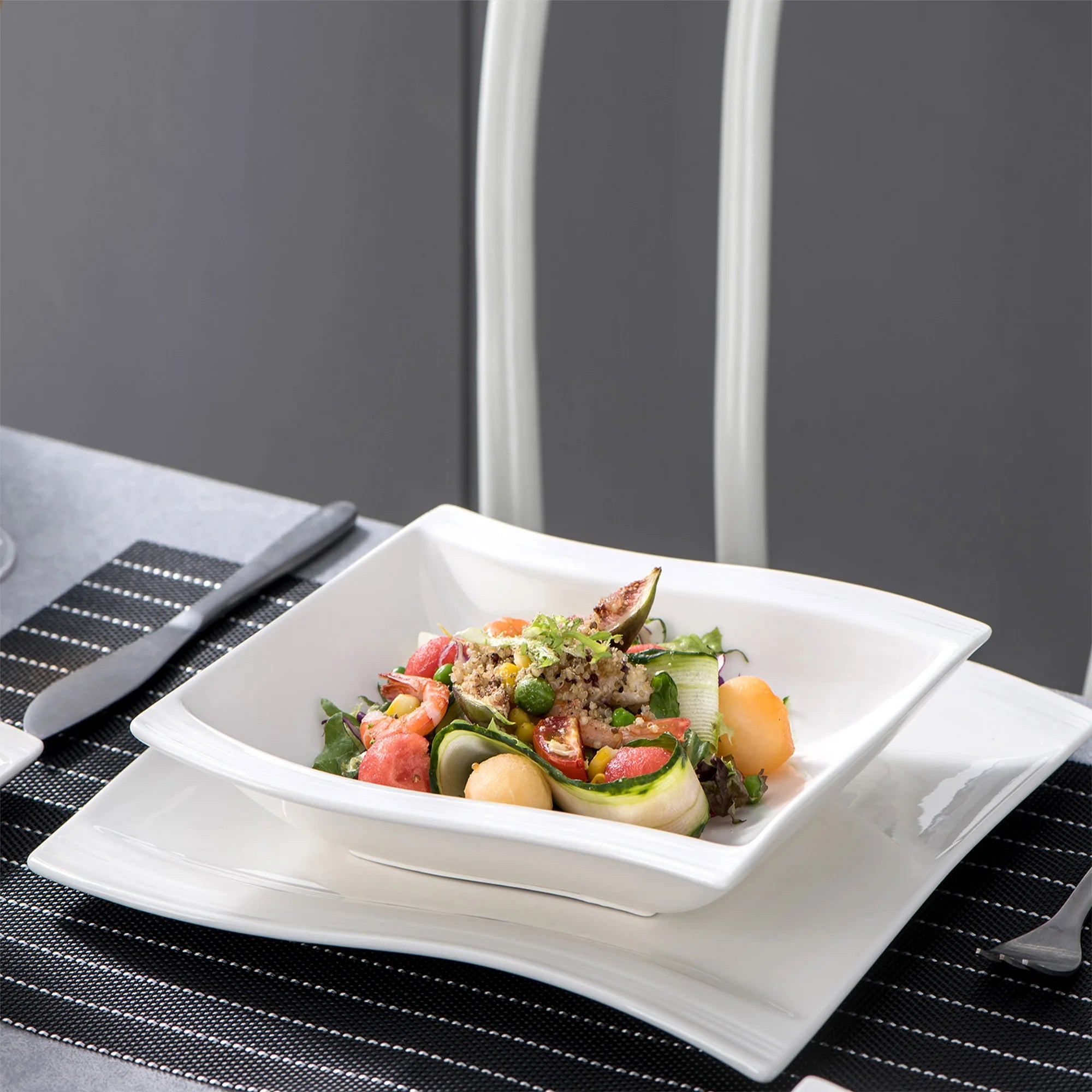 MALACASA Flora White Porcelain Dinnerware Set – 30/60 Pieces