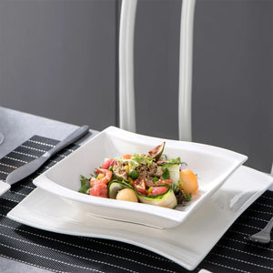 MALACASA Flora White Porcelain Dinnerware Set – 30/60 Pieces
