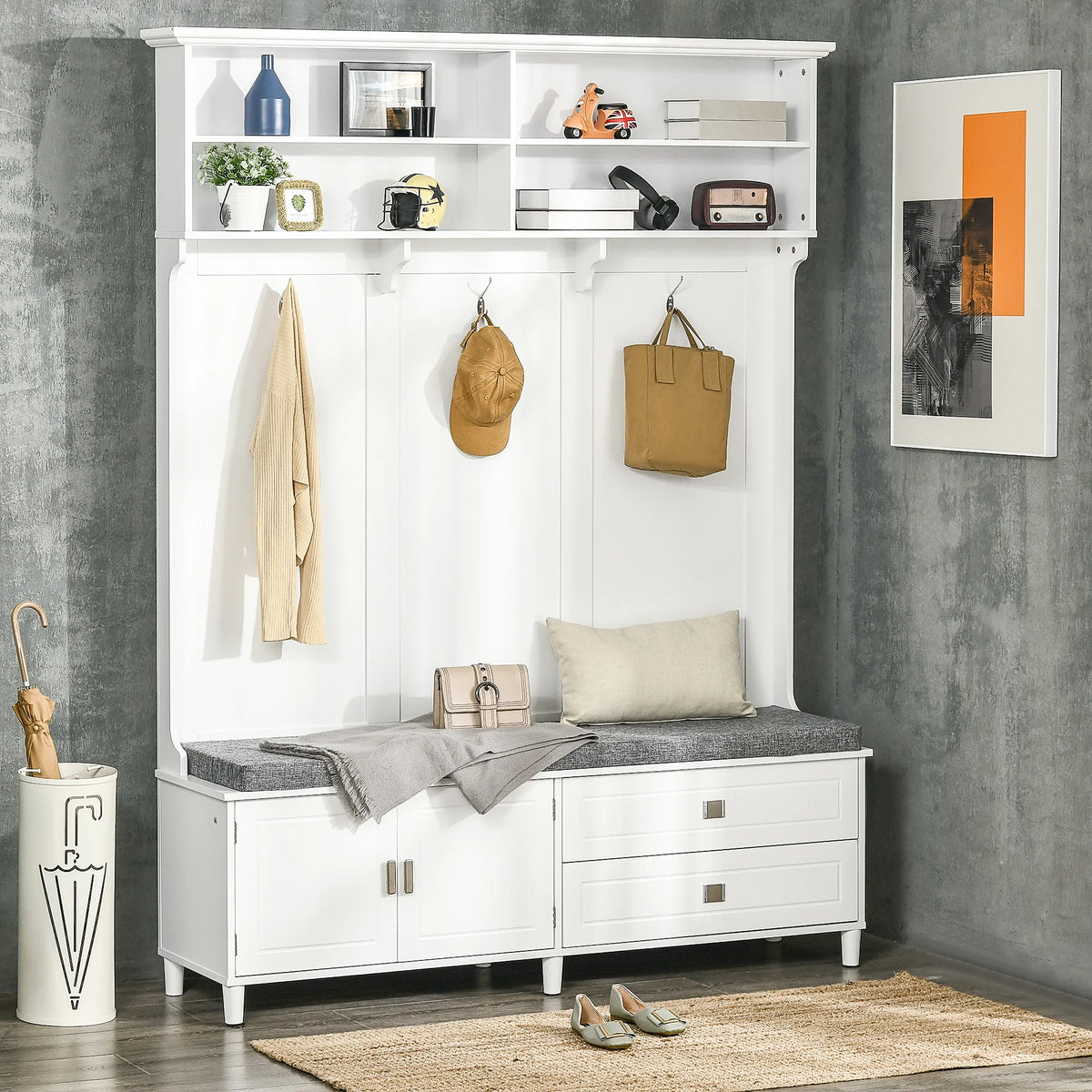Charmbloom Entryway Hall Tree with Storage Bench