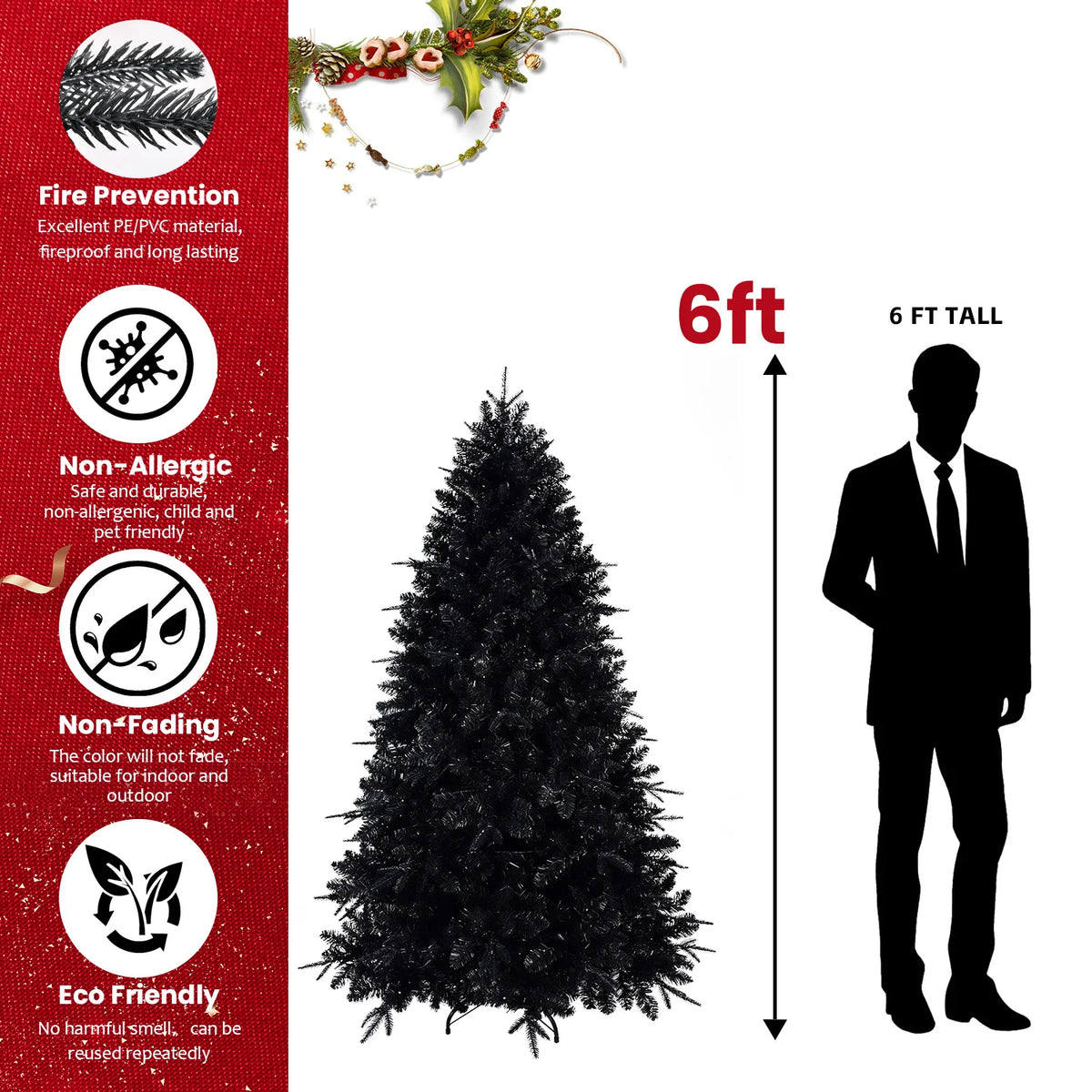 Everfrost Midnight Pre-Lit Christmas Tree