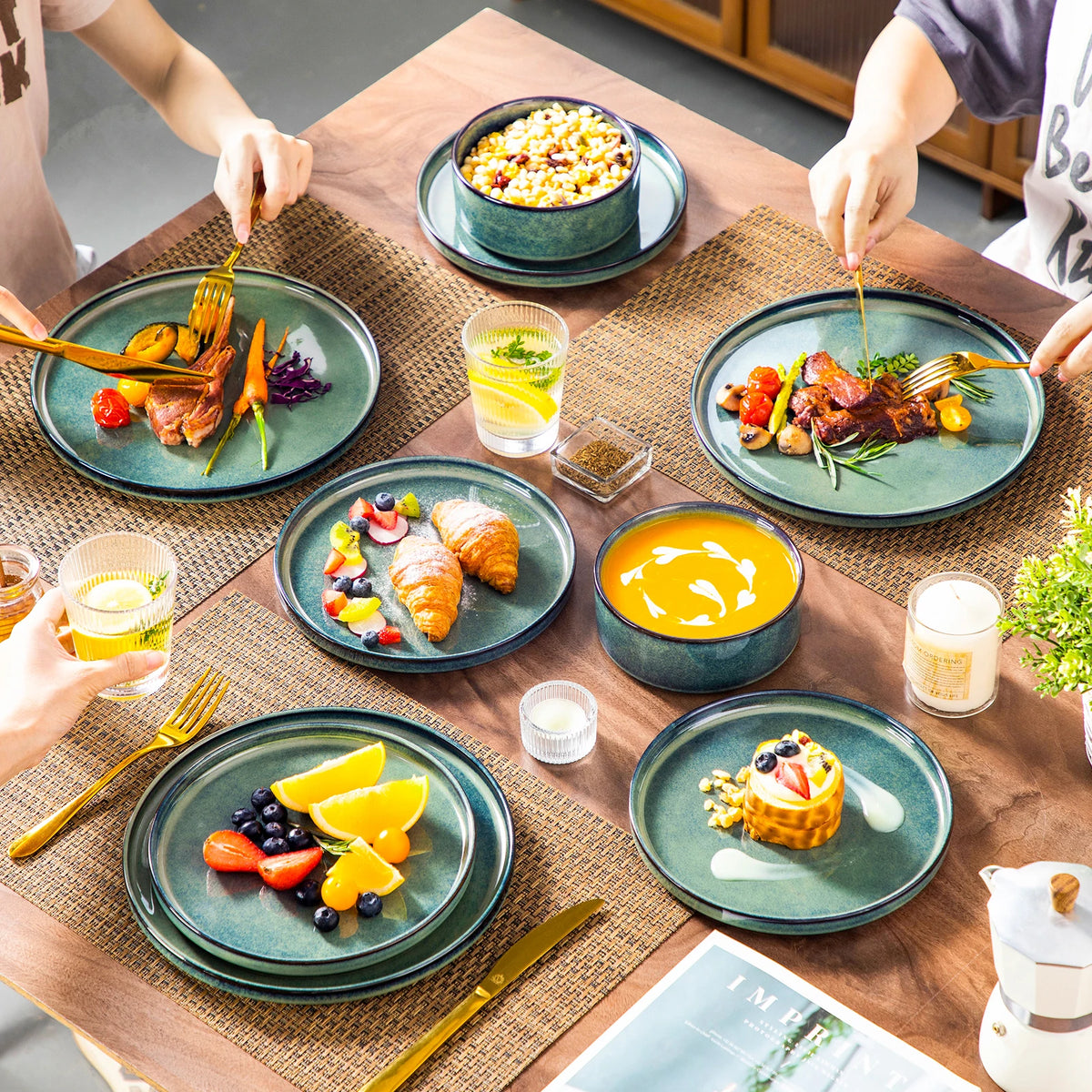 VANCASSO Starry Reactive Glaze Dinnerware Set