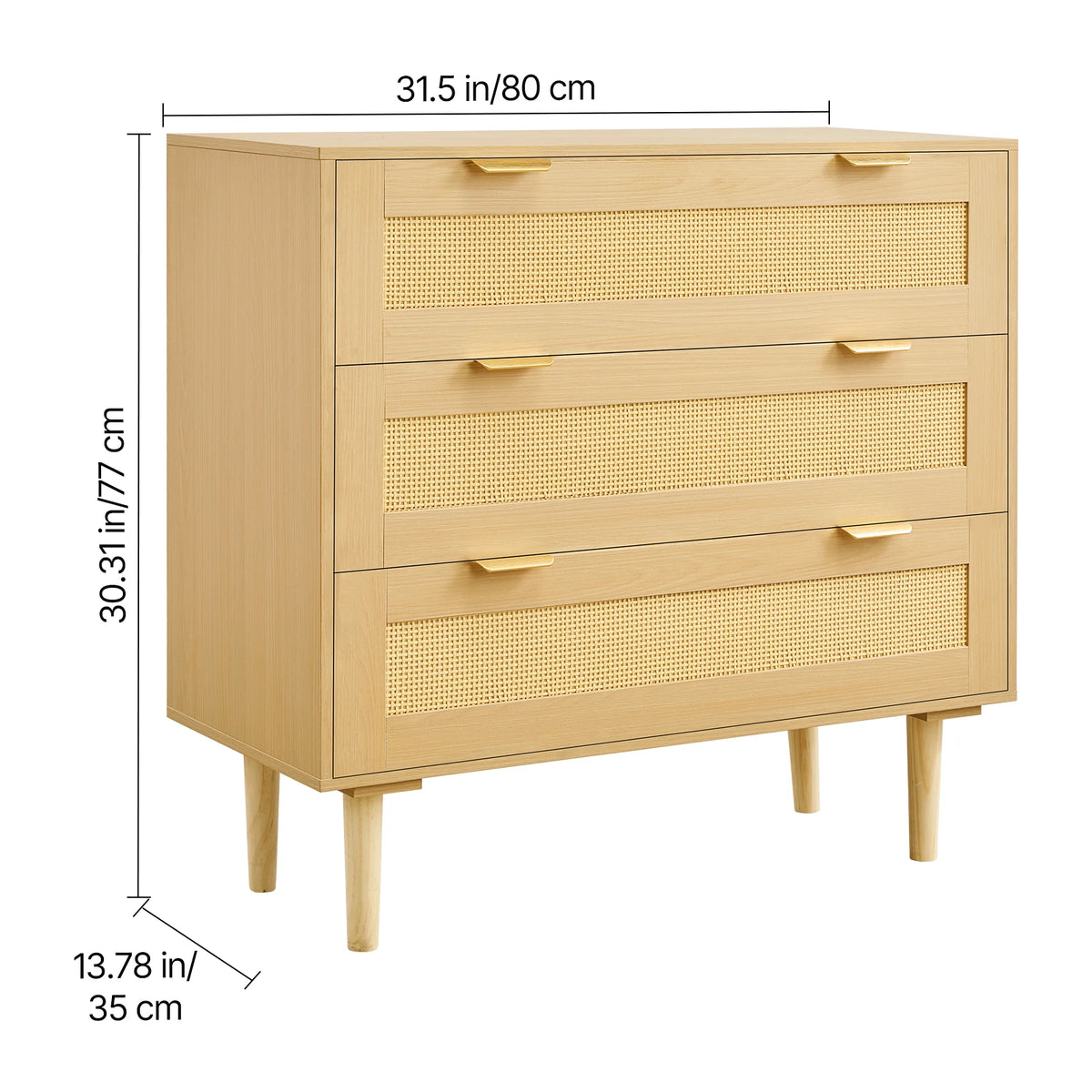 Moonlitveil 31.5-inch Natural rattan dresser dimensions