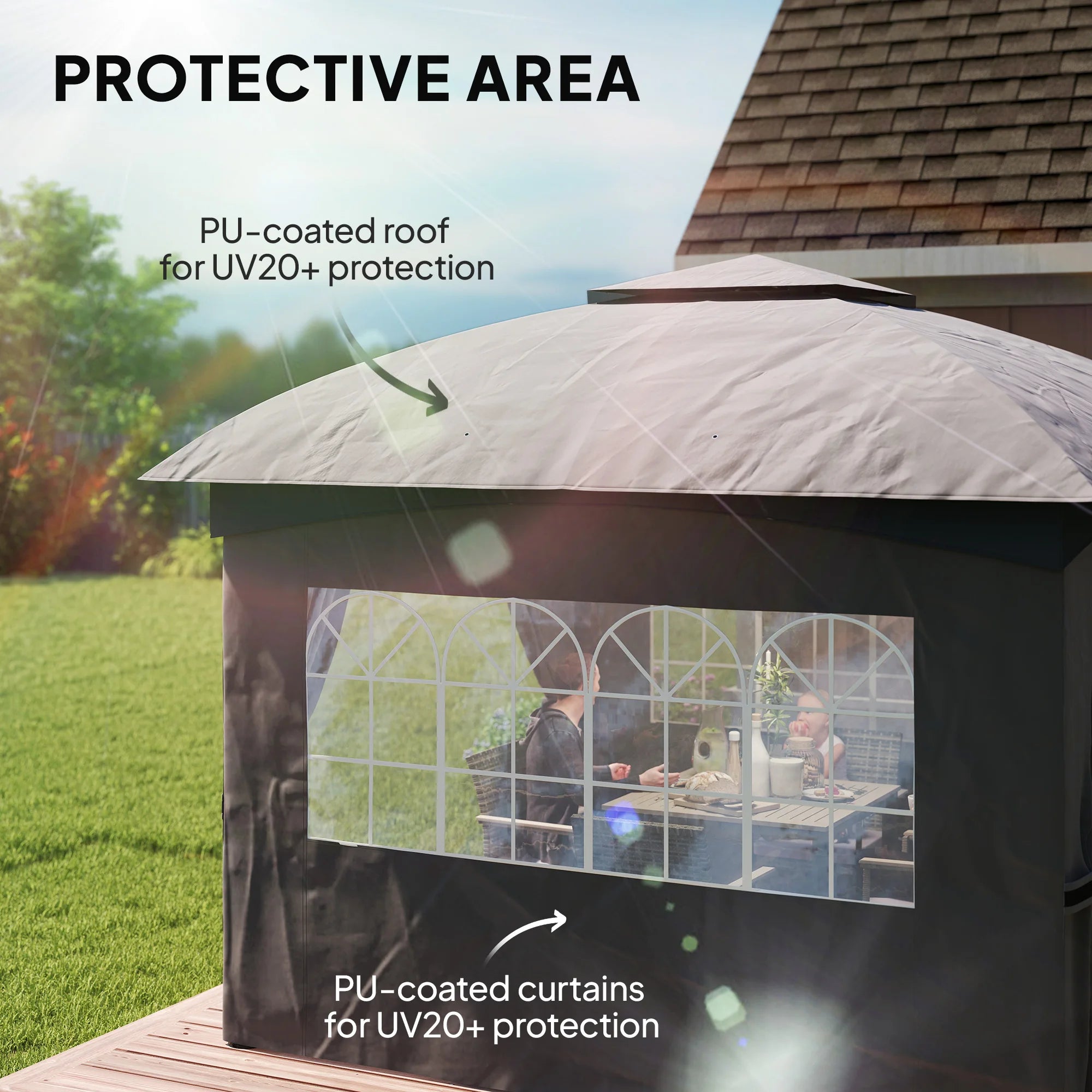 Sanctuary Two-Tier Gazebo – Dark Gray