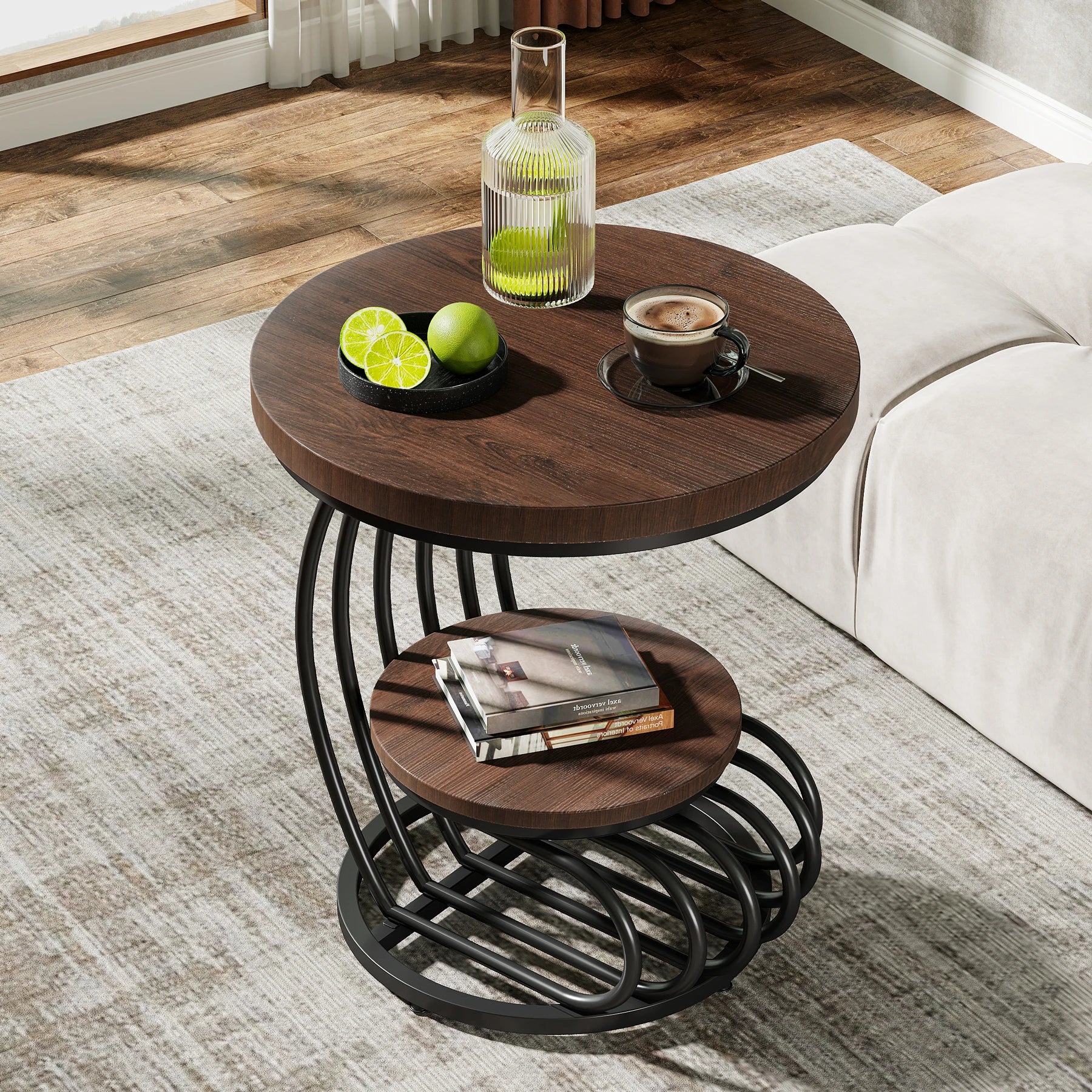 Tavio Curved 2-Tier End Table