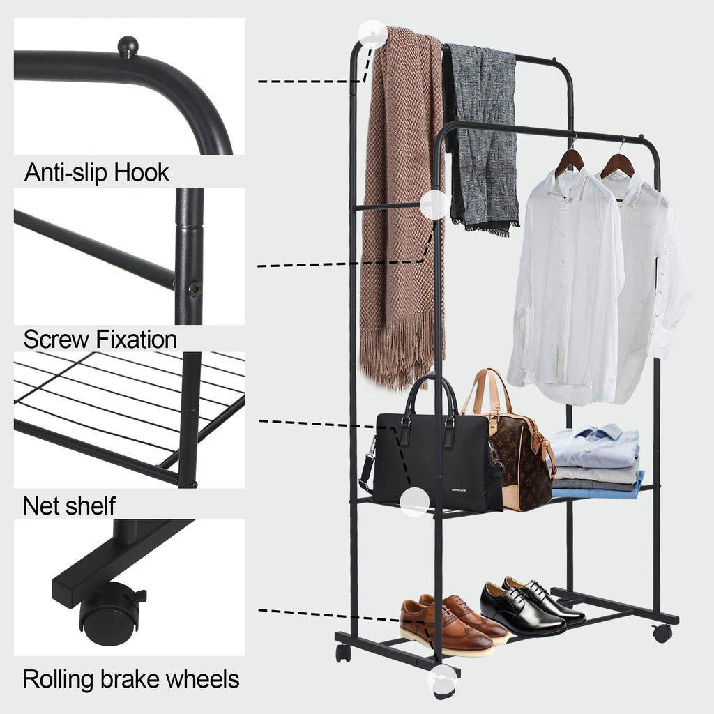 Caxton Double-Rail Garment Rack