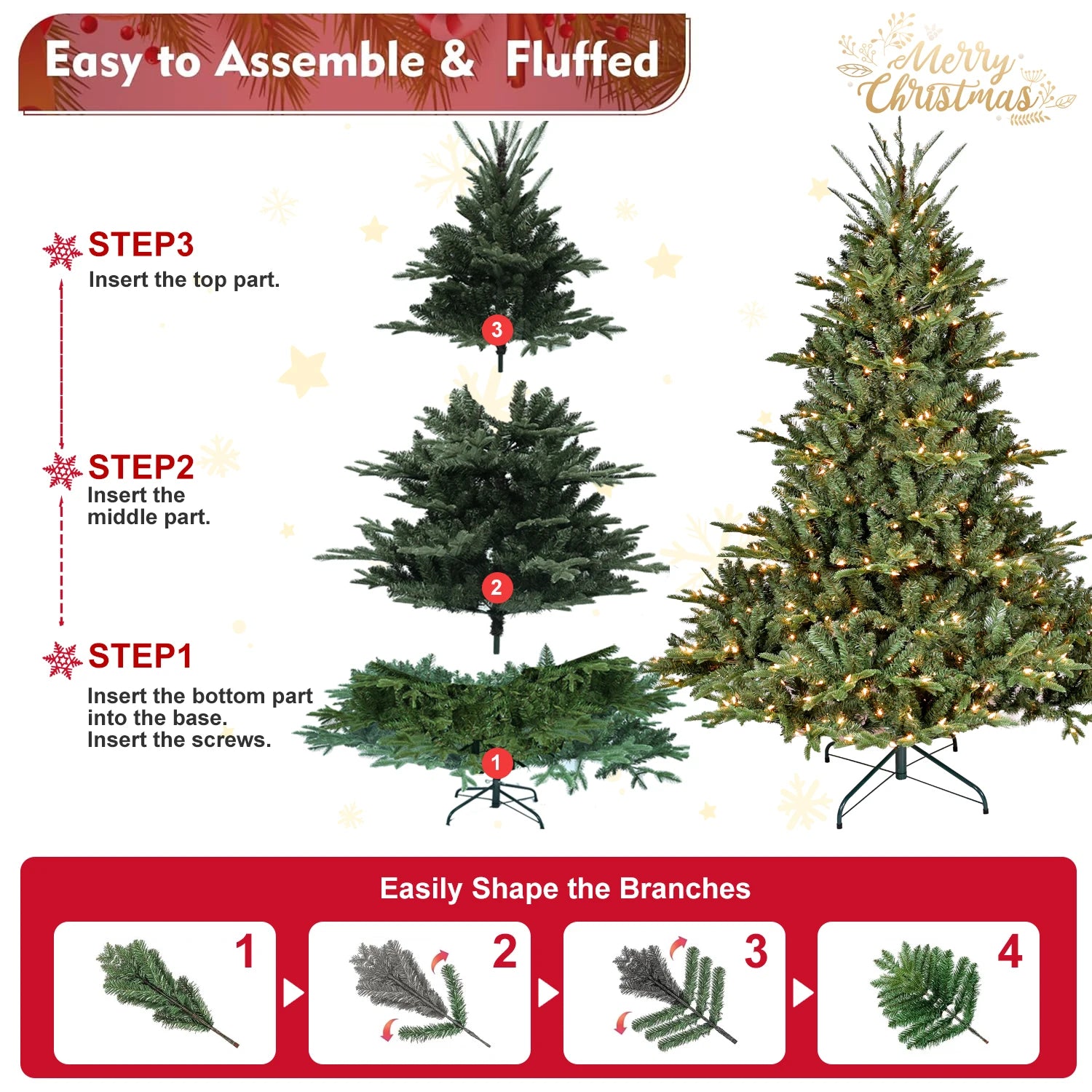 Everfrost Grand Pre-Lit Full Christmas Tree
