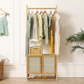 Bramwell Bamboo Garment Rack with Cabinet