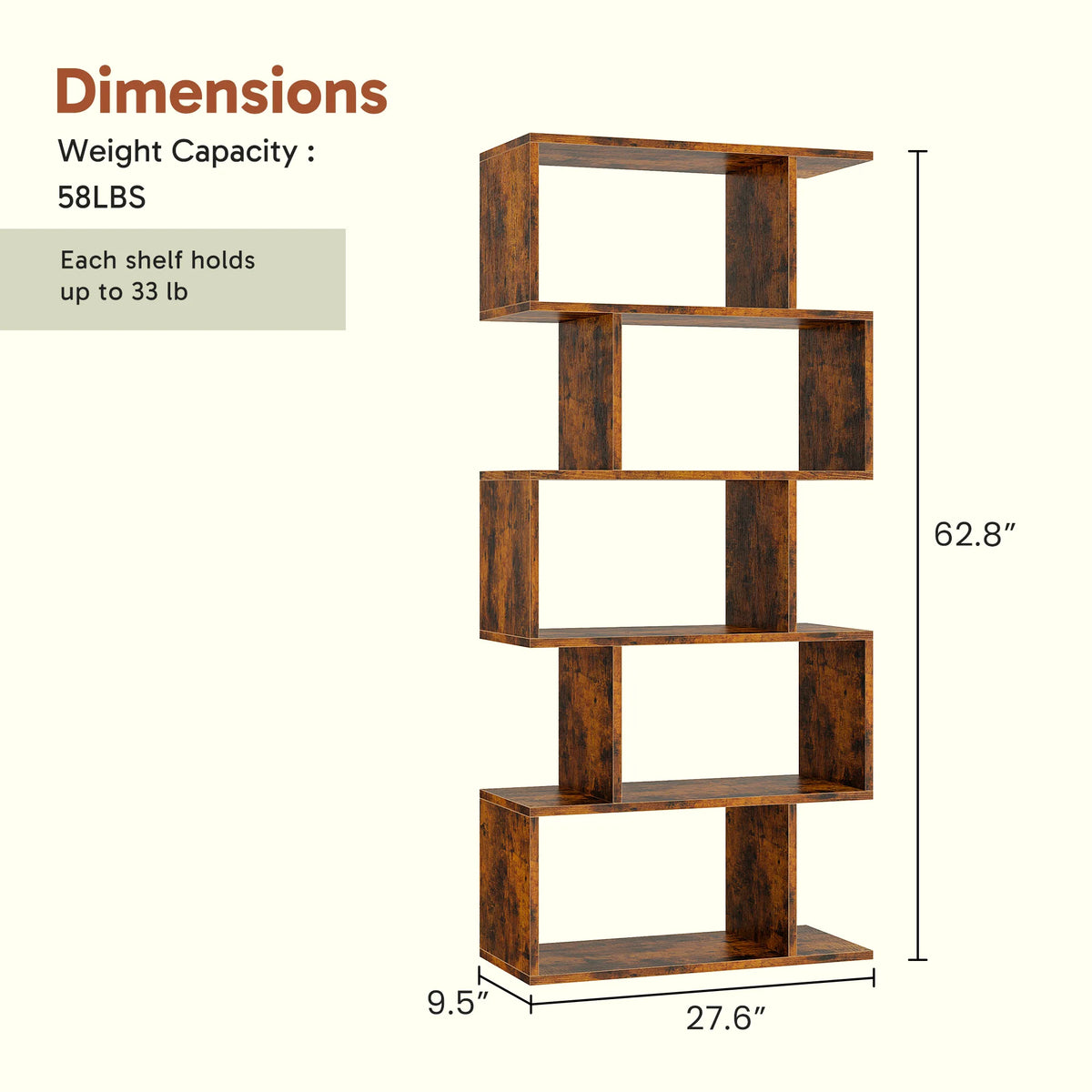 Zephyrnote Geometric Bookcase