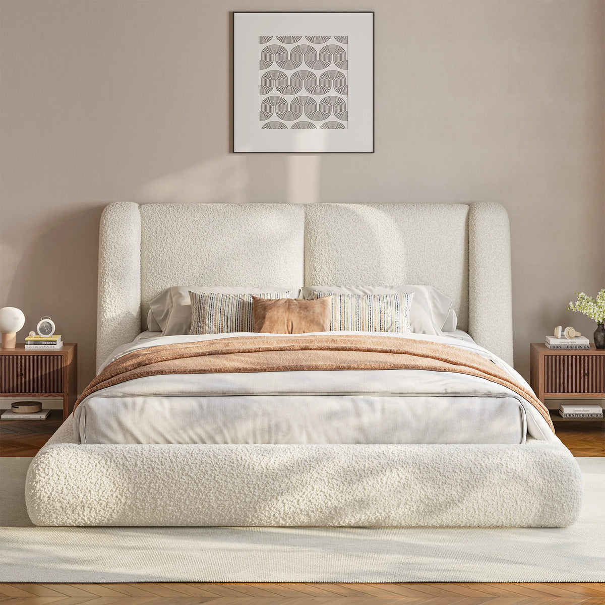 Mirehaven Bouclé Cloud Platform Bed