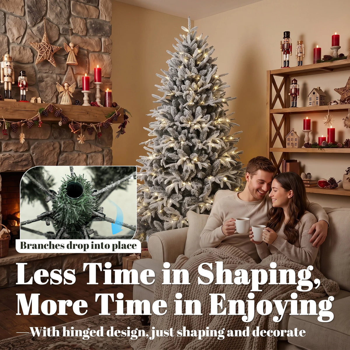 Snowcrest Pre-Lit Flocked Christmas Tree