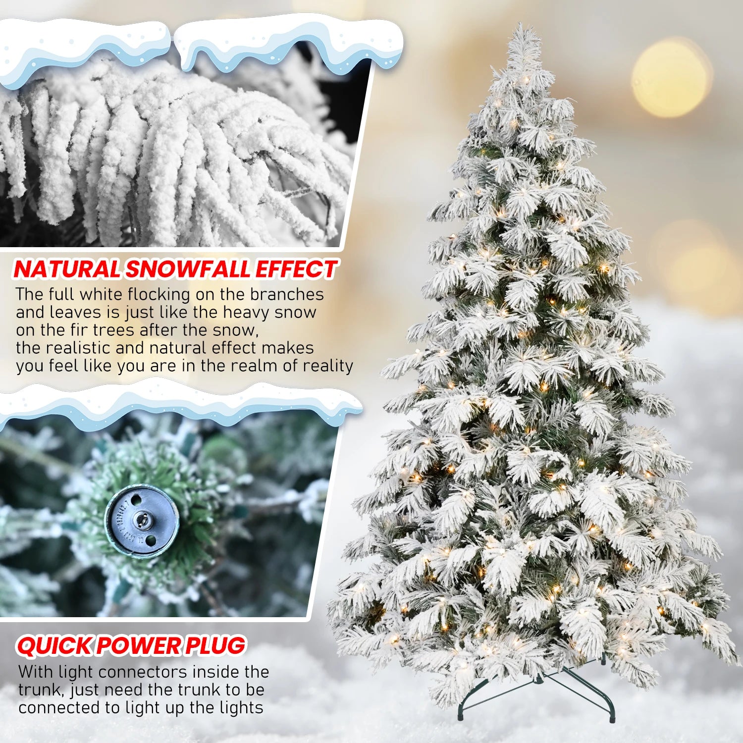 Everfrost Snowfall Scarecrow Christmas Tree