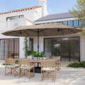 Caspian 15' Double-Sided Patio Umbrella – Coffee
