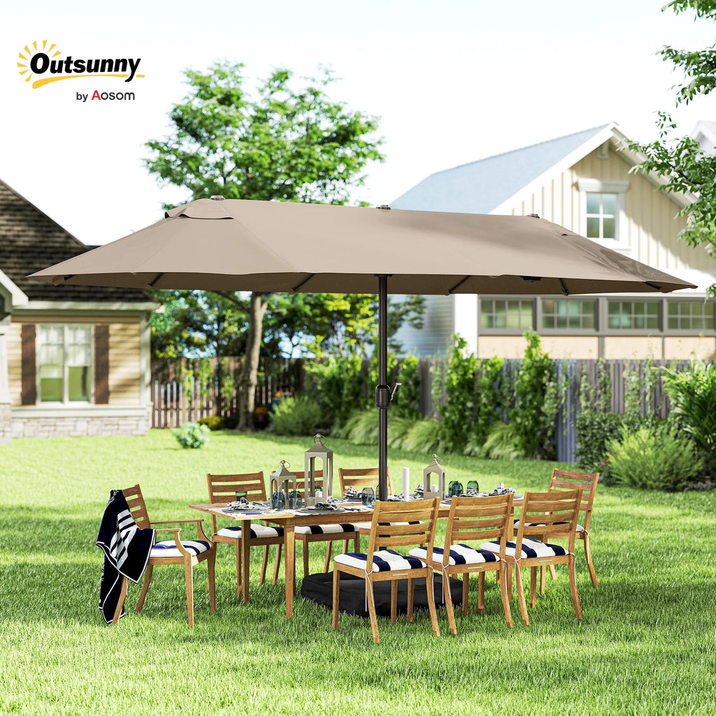 Caspian 15' Double-Sided Patio Umbrella – Coffee