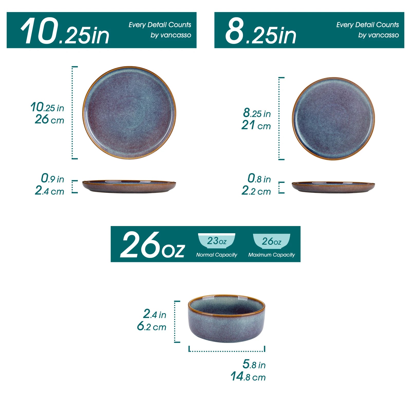 Vancasso PLAYA Series Reactive Glaze Stoneware Dinnerware Set
