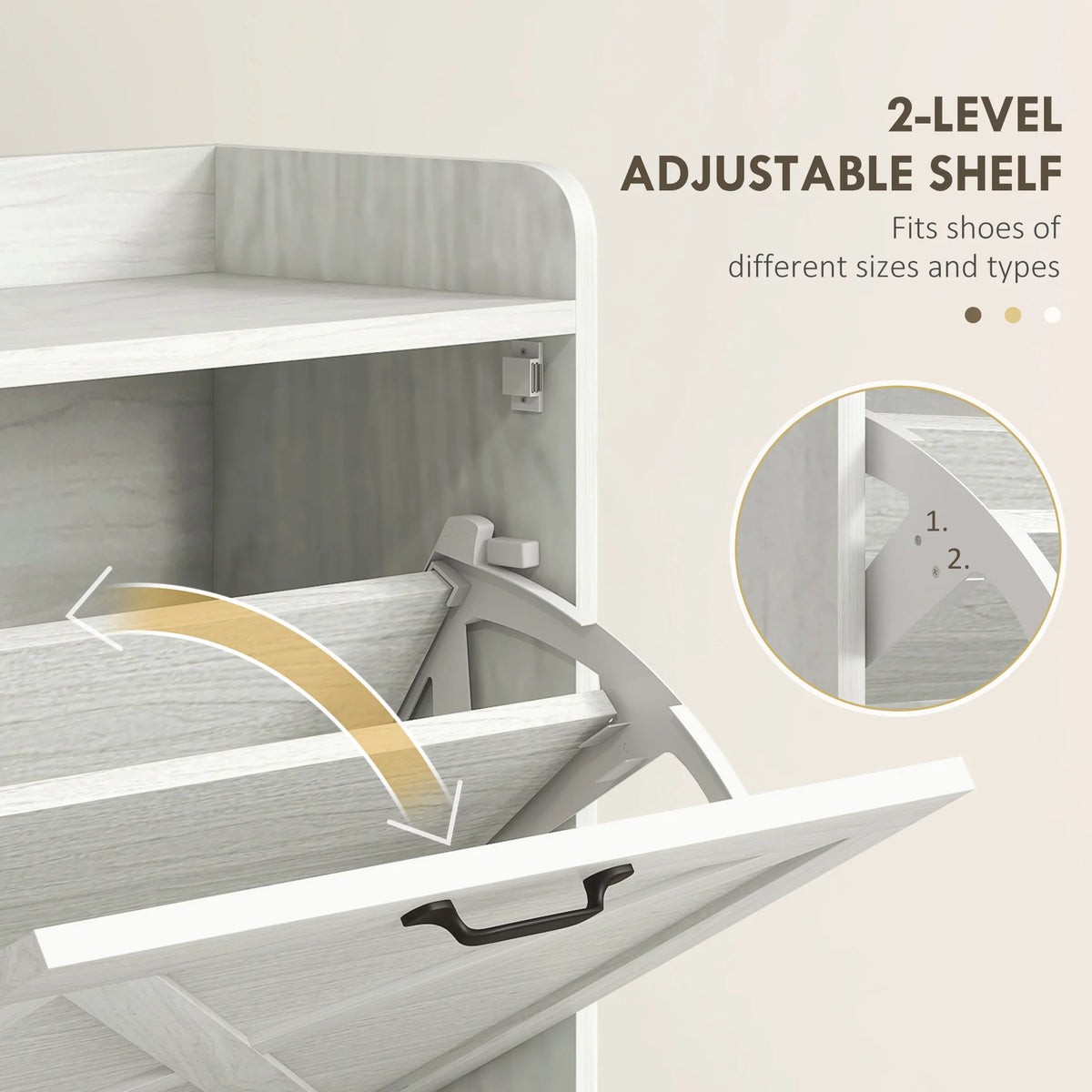 Sparkecho Slim Two-Drawer Shoe Cabinet