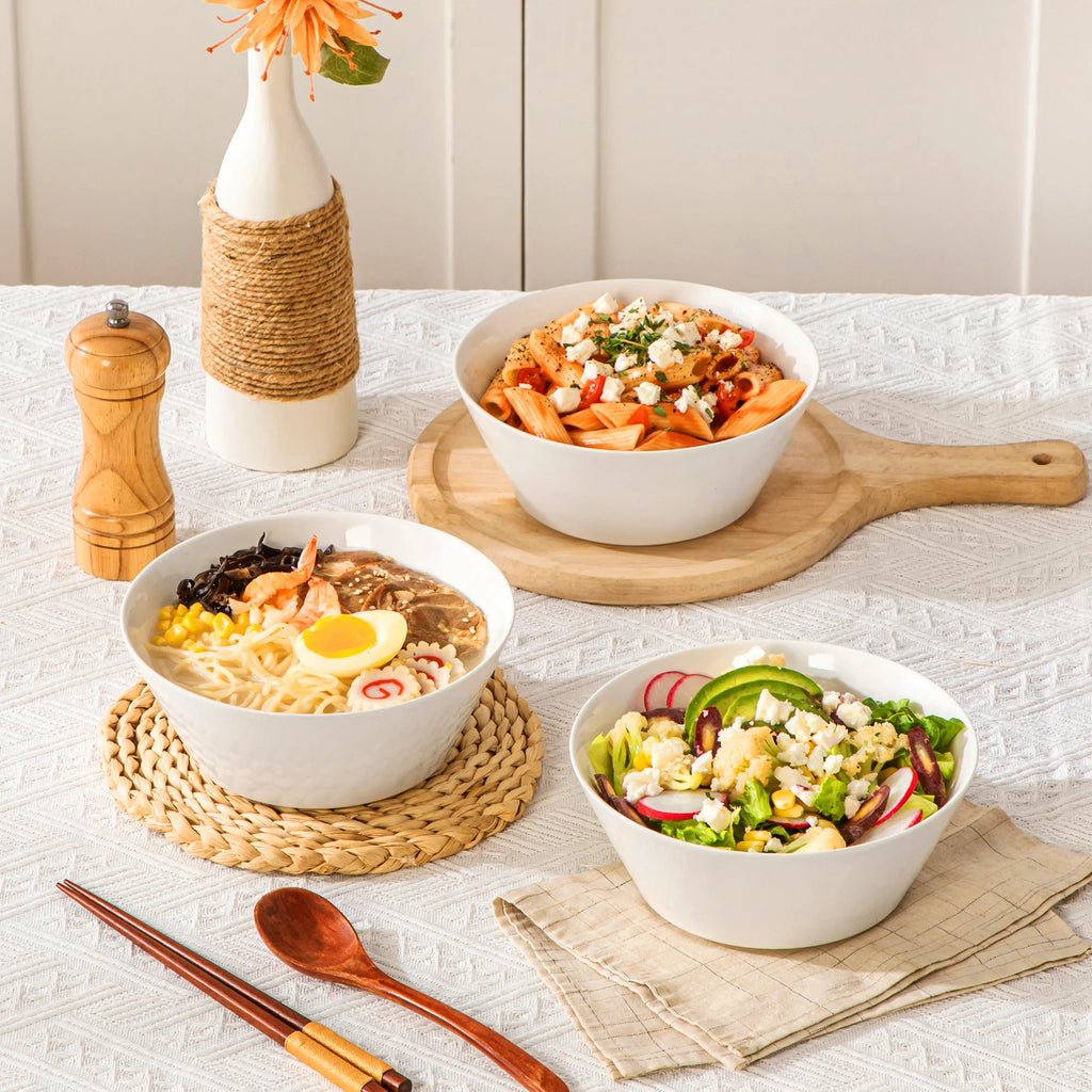 MALACASA Tapered Porcelain Bowl Set