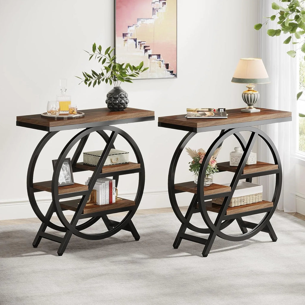 3 Tier Narrow Side Table with Storage