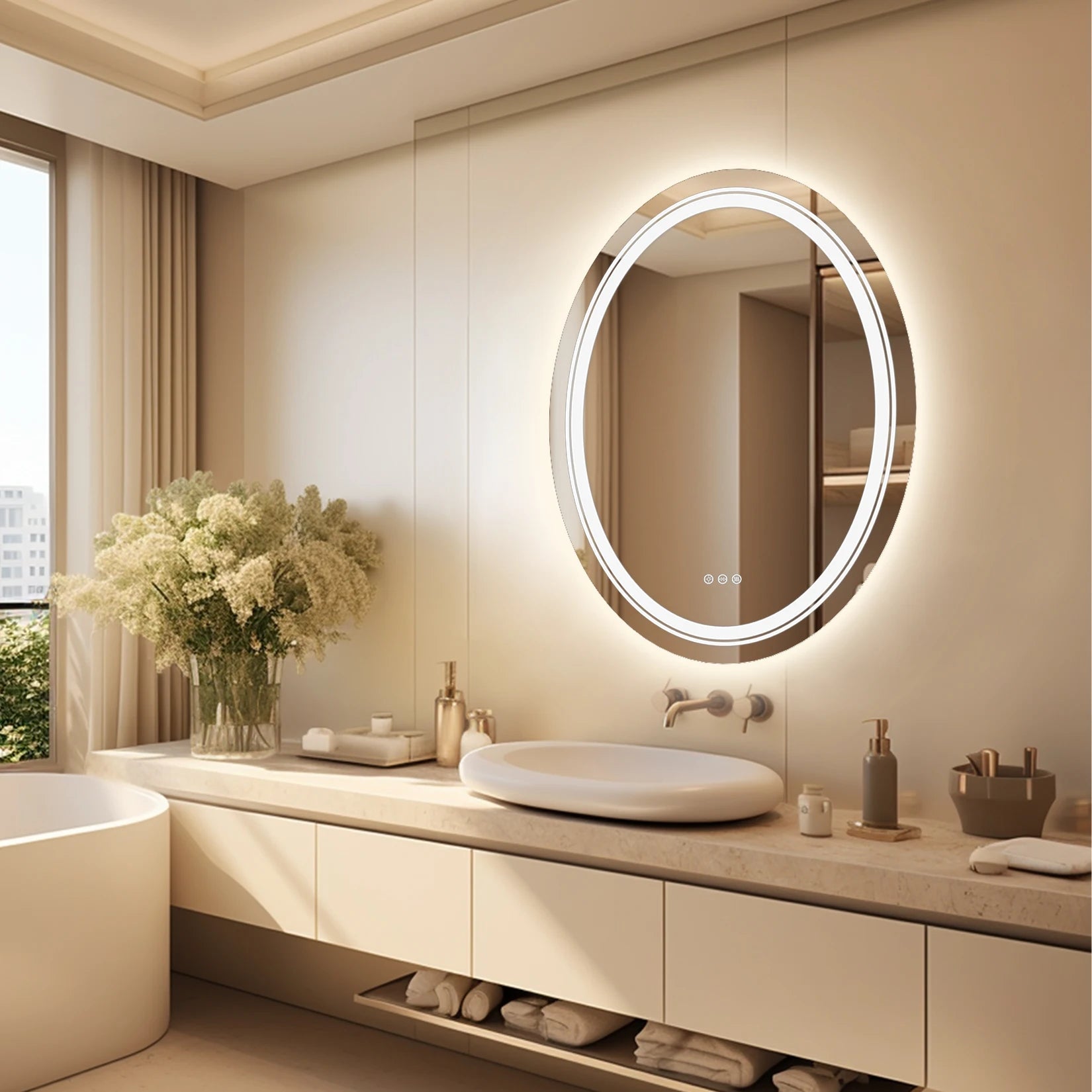 Arlo Oval LED Bathroom Mirror