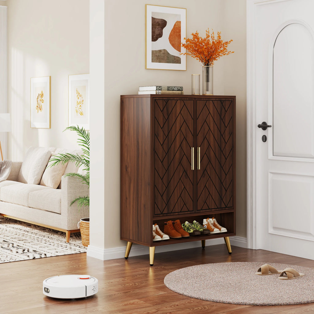Nia Walnut Shoe Cabinet