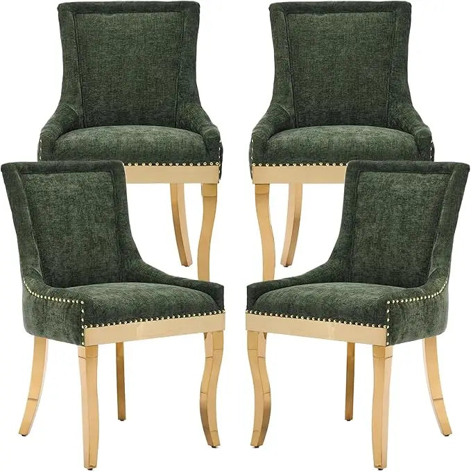 Belmont Upholstered Nailhead Dining Chairs – Set of 4