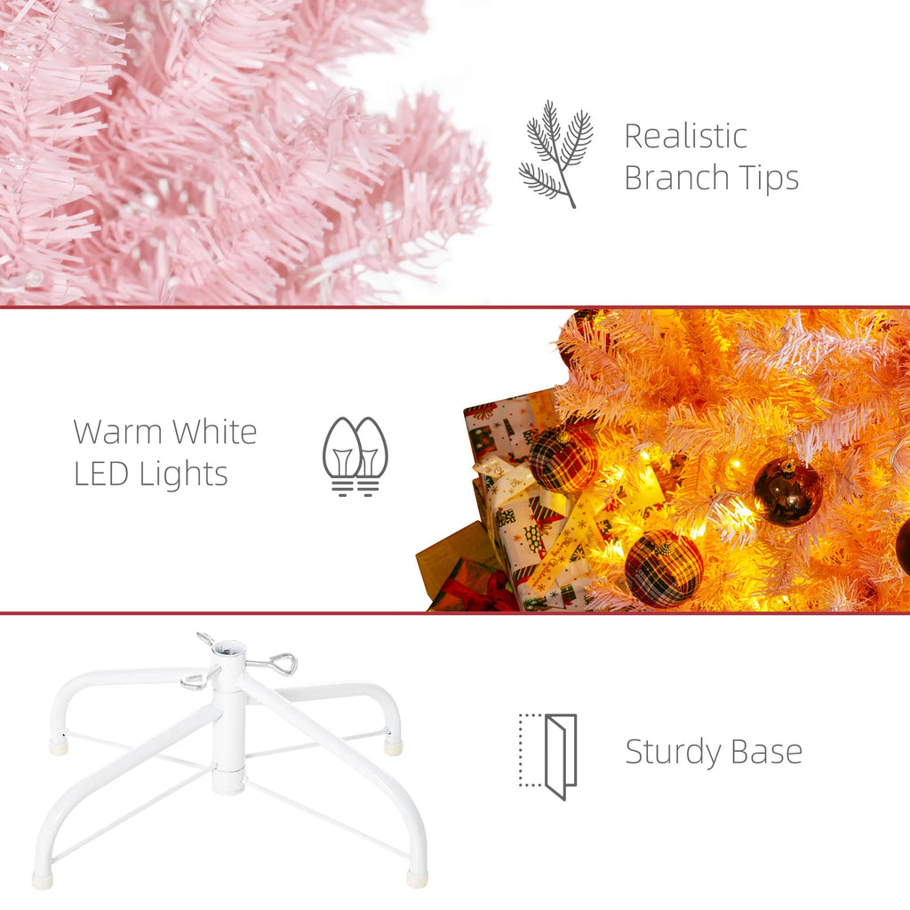 Ripplesong pink branch tips, warm-white LED lights and white stand with four feet details
