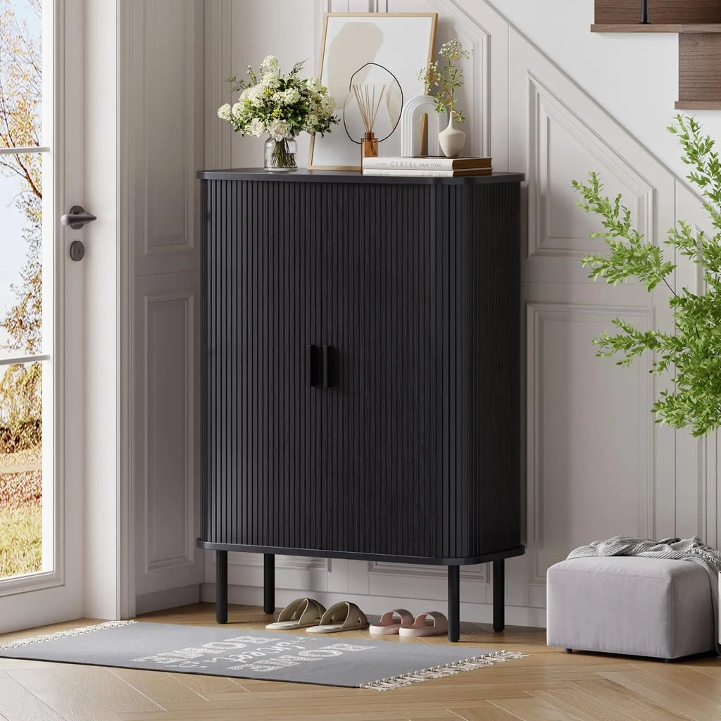 Sparkarc Fluted 6-Tier Shoe Cabinet