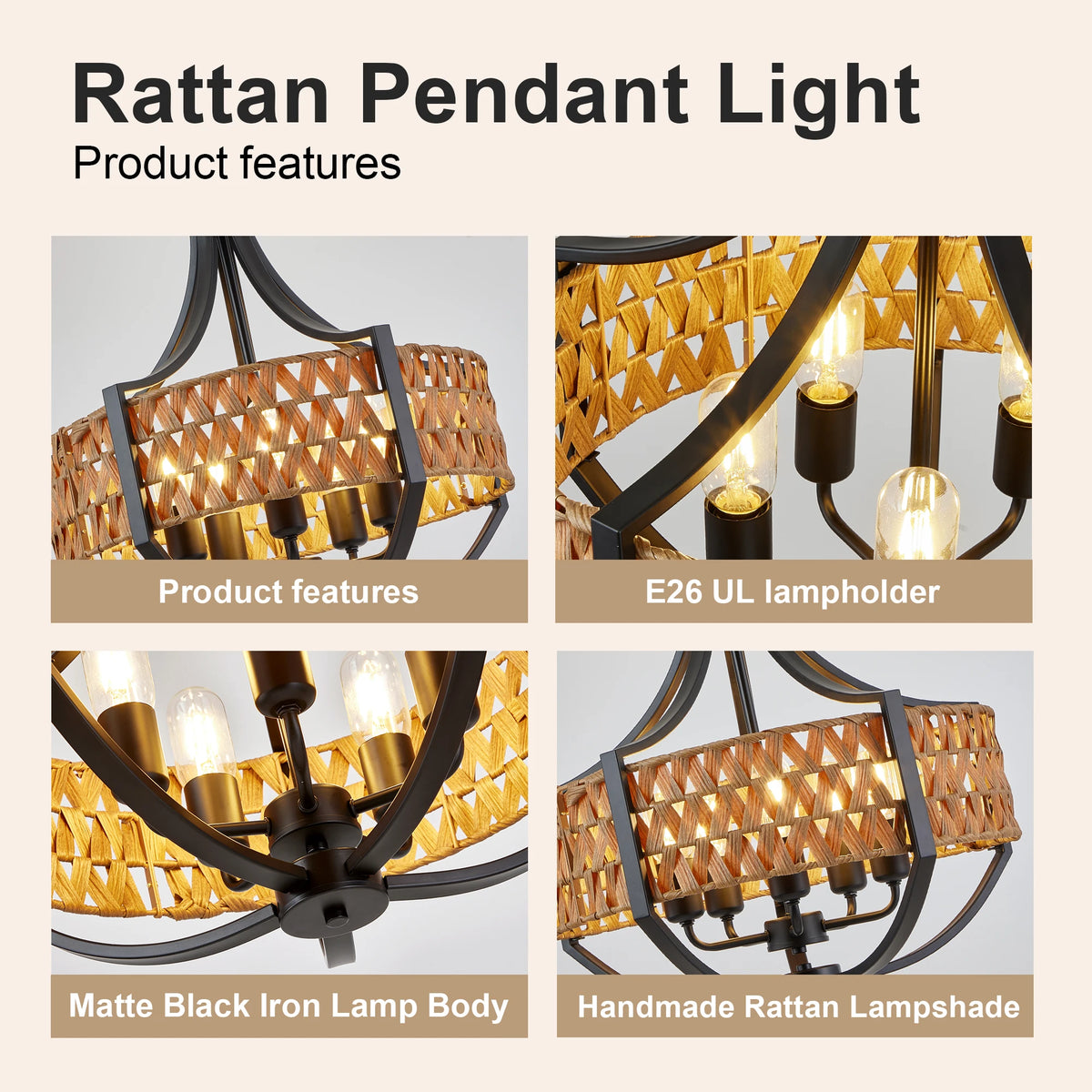 Brindlewick Rattan Ring Chandelier