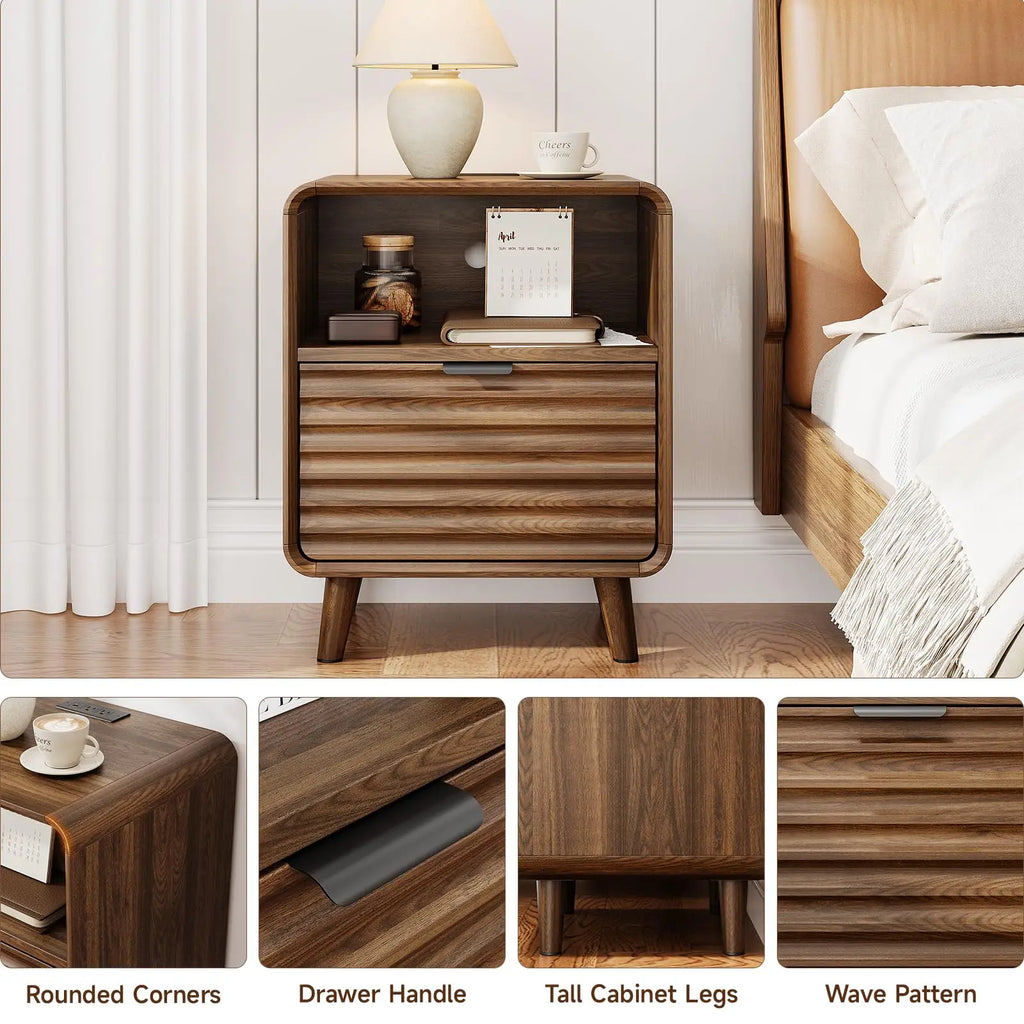 Hushray Fluted Nightstand