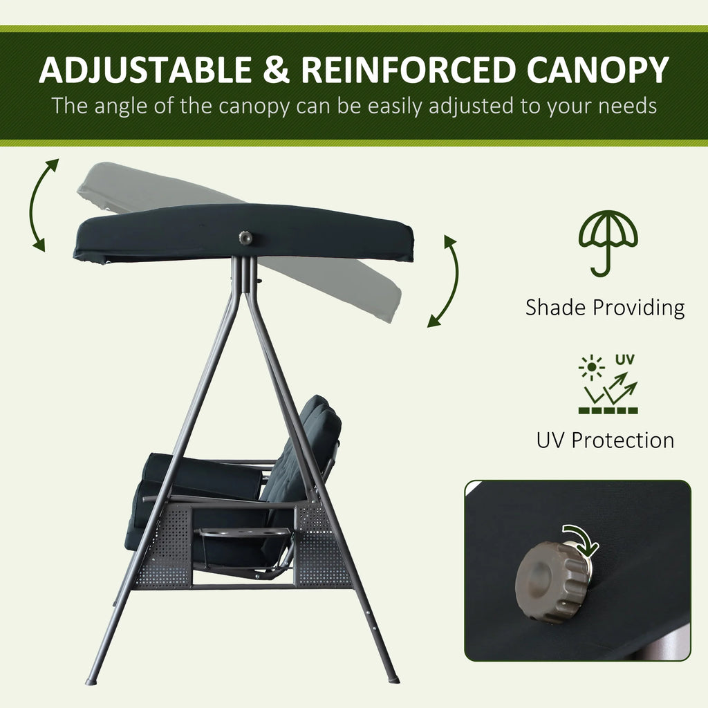 Arcshade Three-Seat Canopy Swing - Black