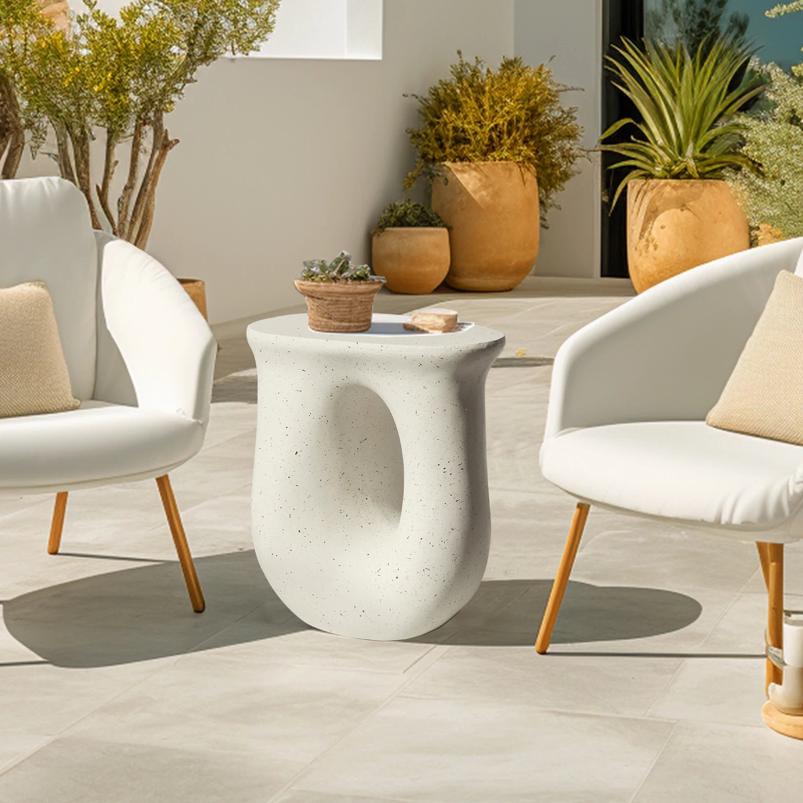 Koba Sculptural Concrete Side Table