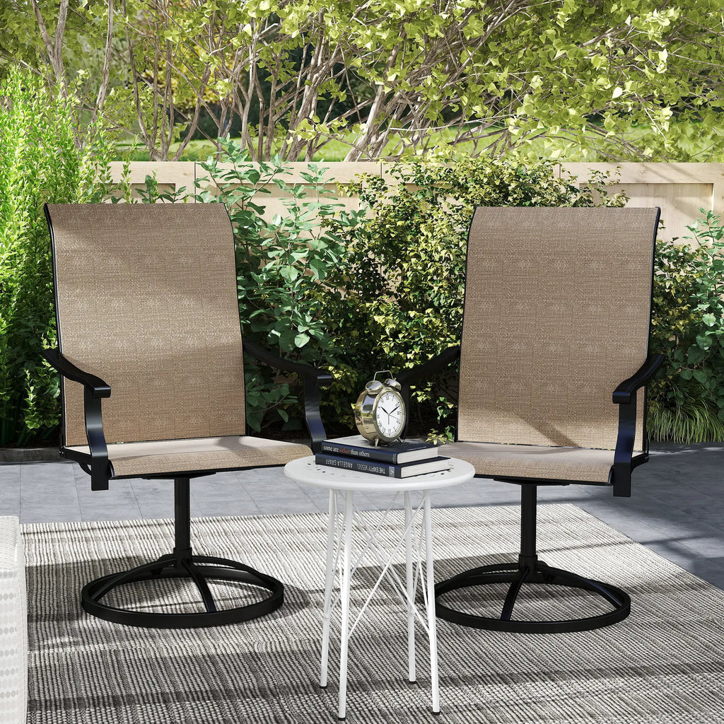 Mistrielle Swivel Patio Chairs, Set of 2 - Brown