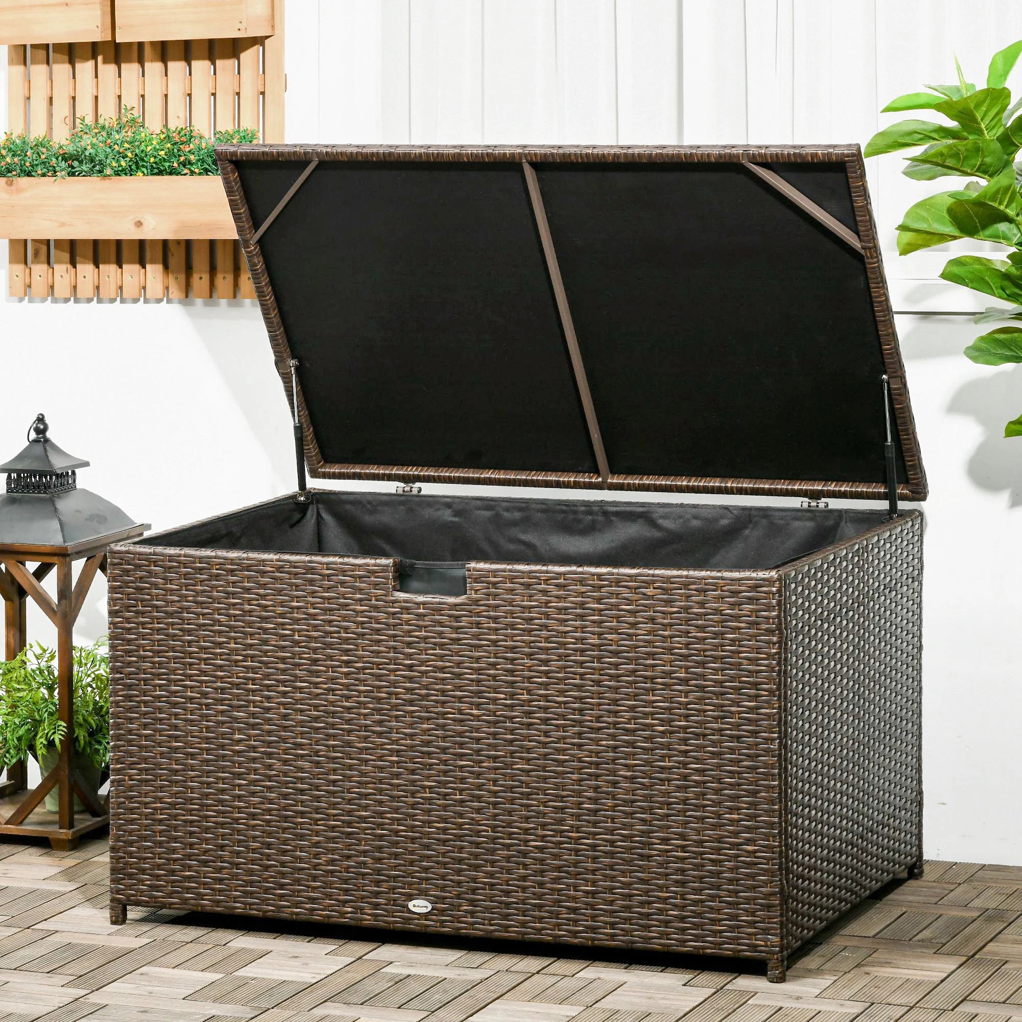 Wickerwell 113-Gallon Deck Box – Brown