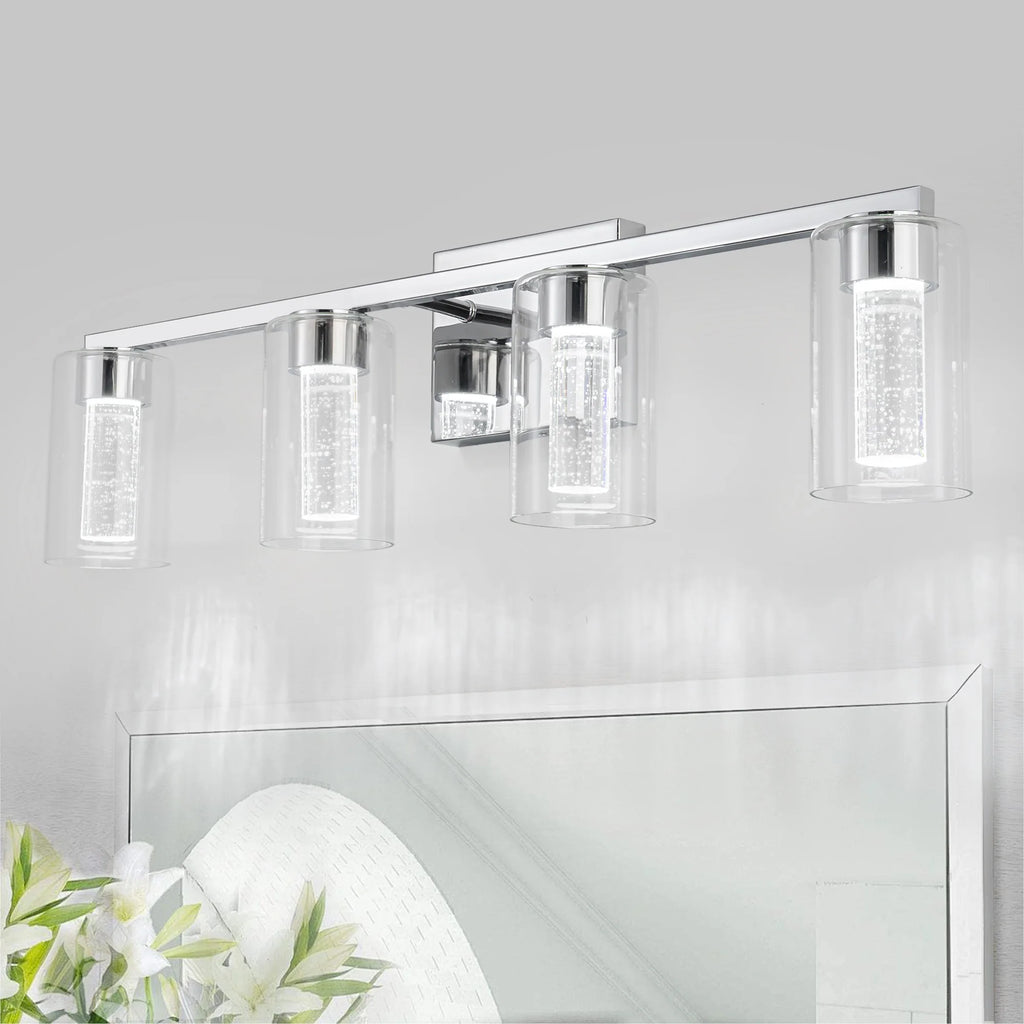 Clarion Four-Light Glass Vanity Sconce