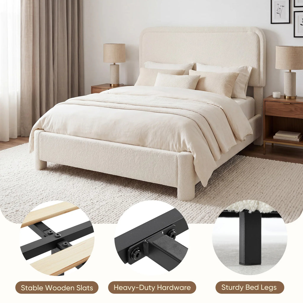 Cloudnote Teddy Velvet Platform Bed