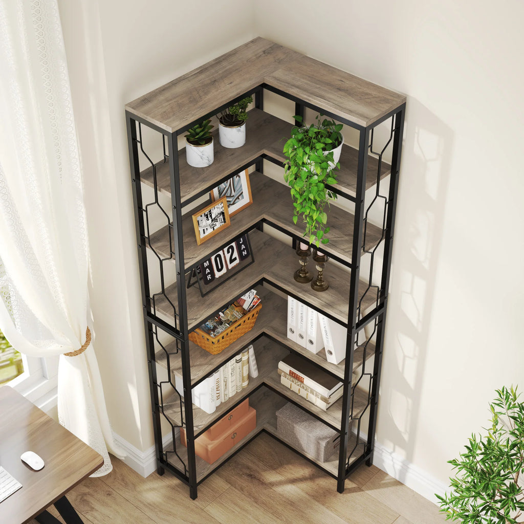 Vesper Seven-Tier Corner Bookcase