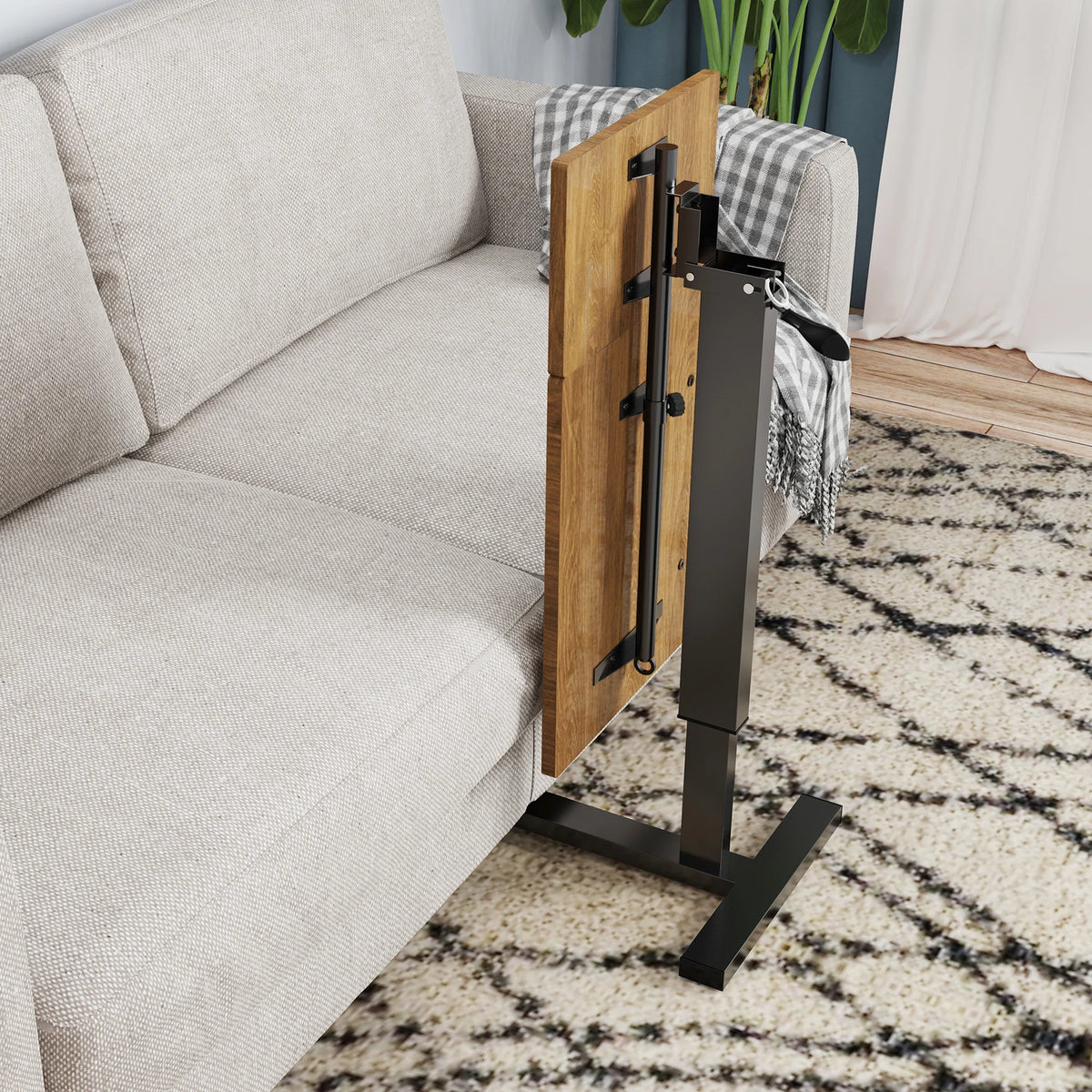 Finessebloom Adjustable Rolling Overbed Table