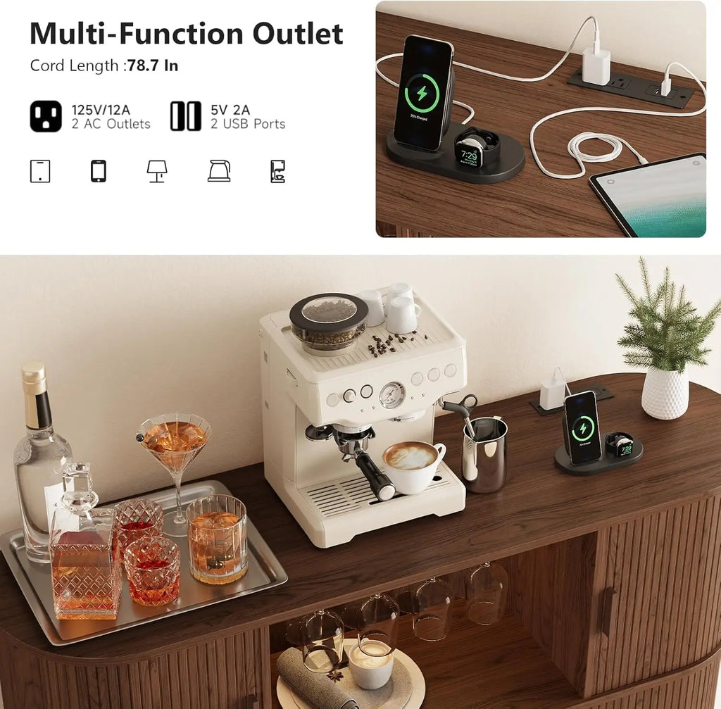 Daydreamecho Fluted Home Bar Cabinet