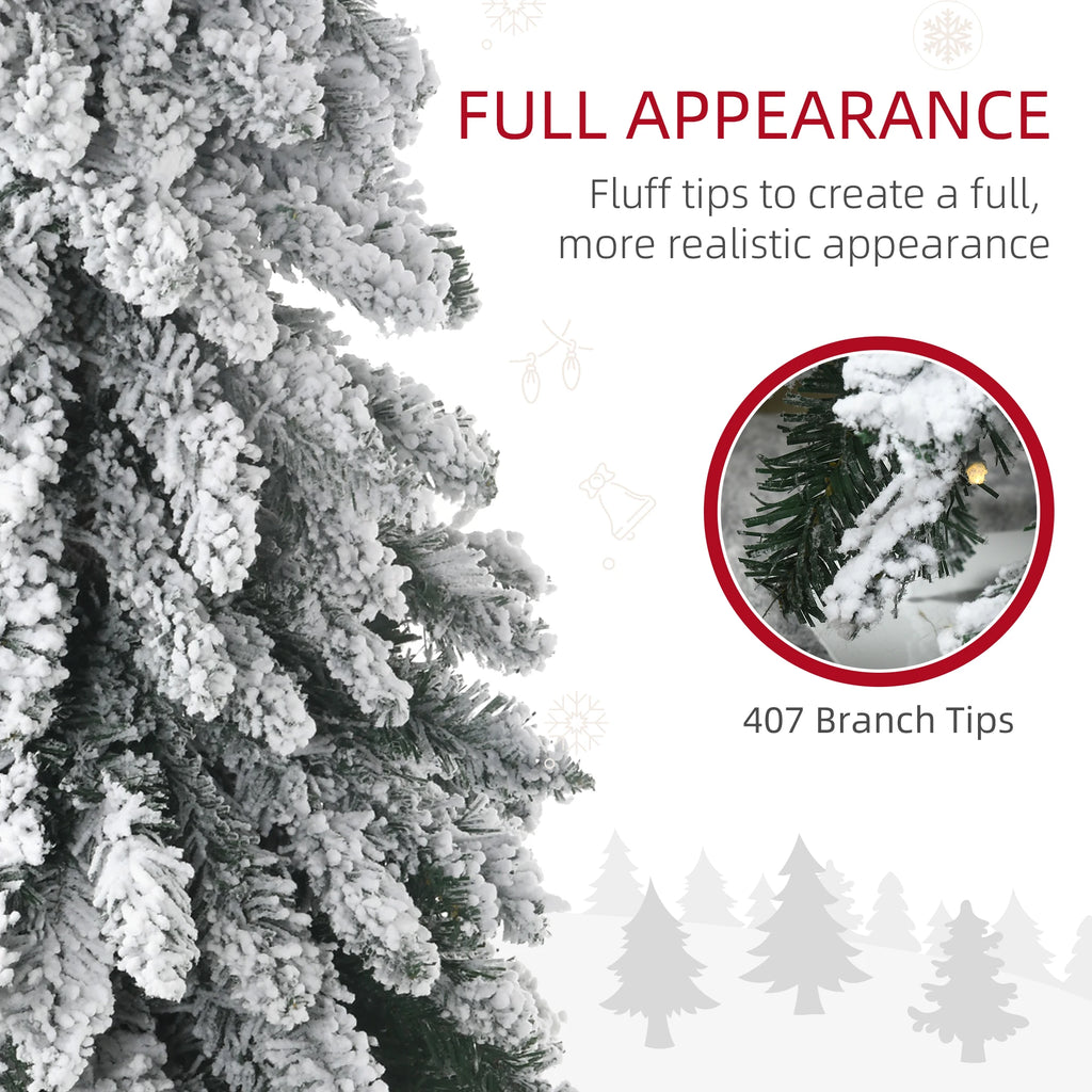 Snowspire branch detail showing 407 snow-flocked branch tips