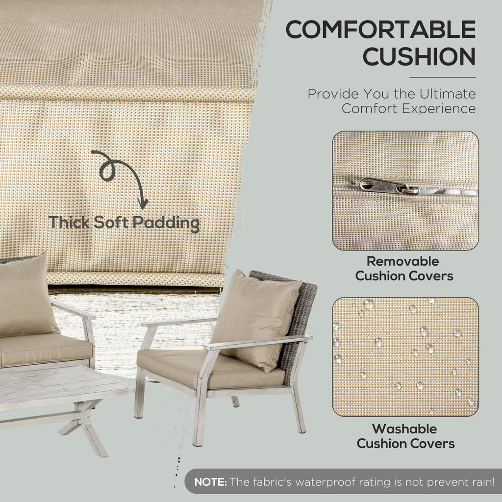 Brielleaf Four-Piece Wicker Patio Conversation Set