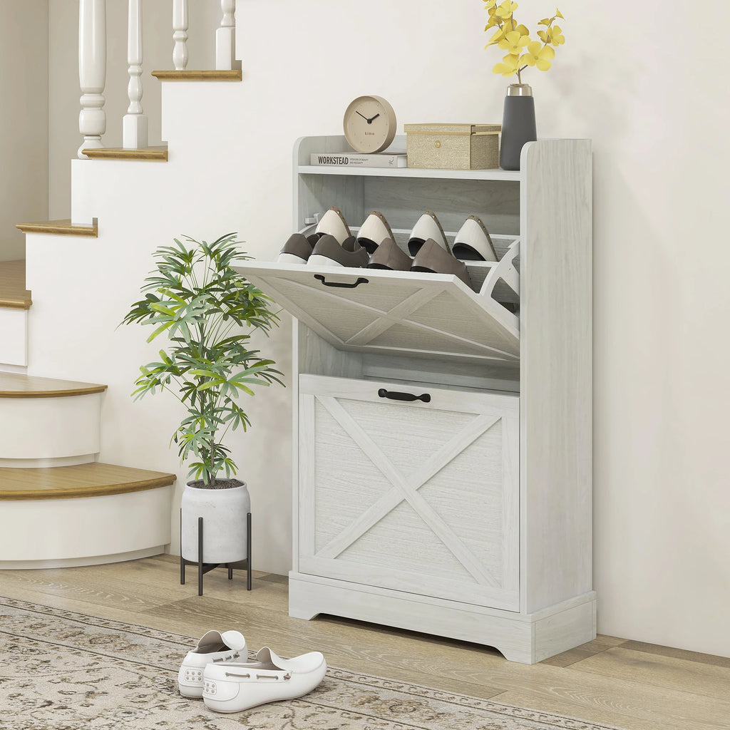 Sparkecho Slim Two-Drawer Shoe Cabinet