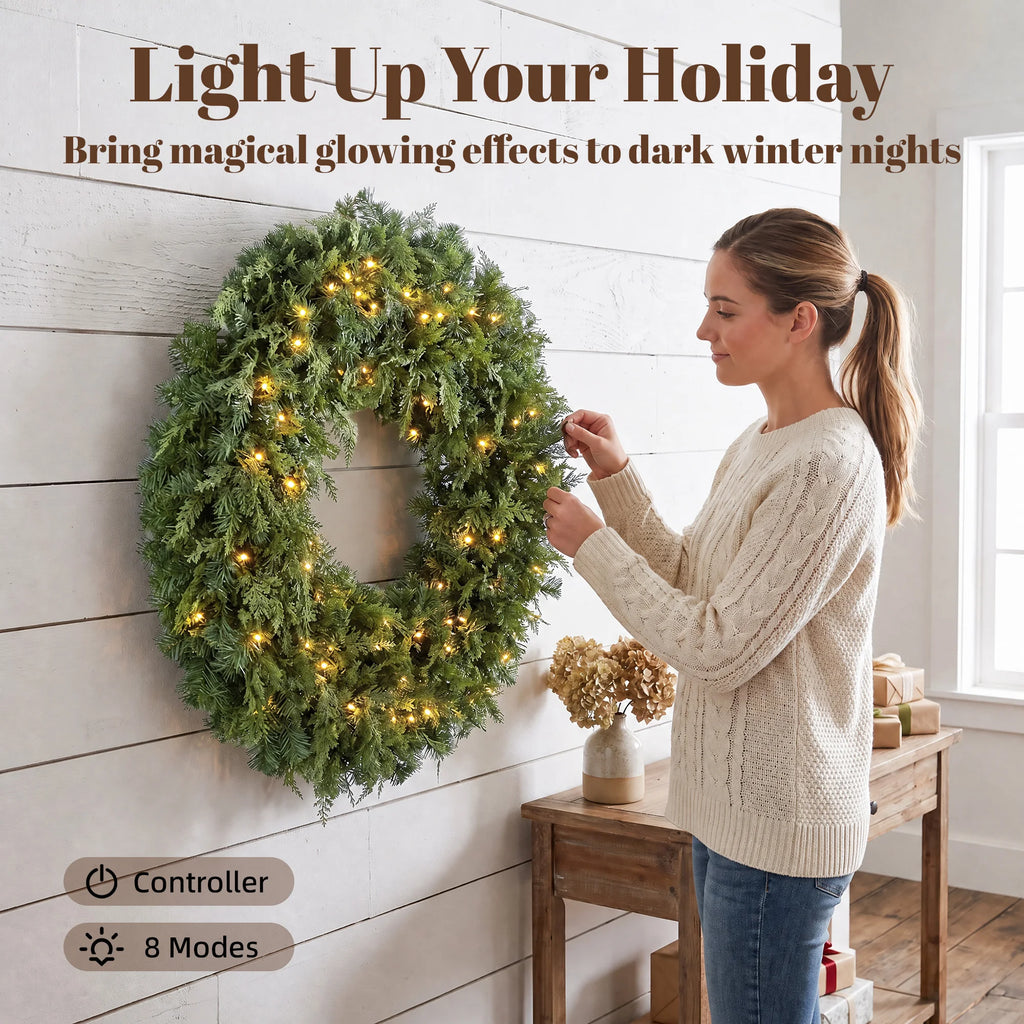 Cedarwick wreath lighting controller with eight lighting modes