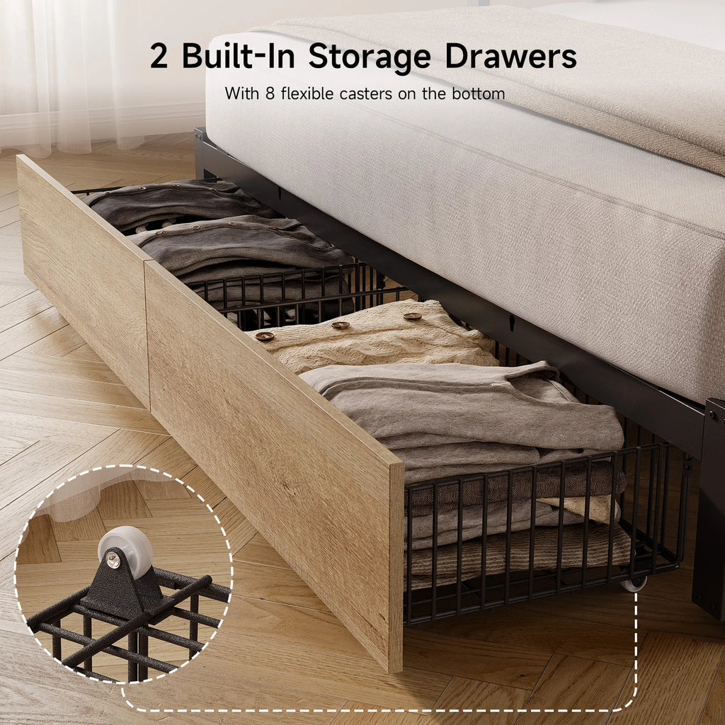 Chimeline Black daybed with two rolling storage drawers and caster detail.