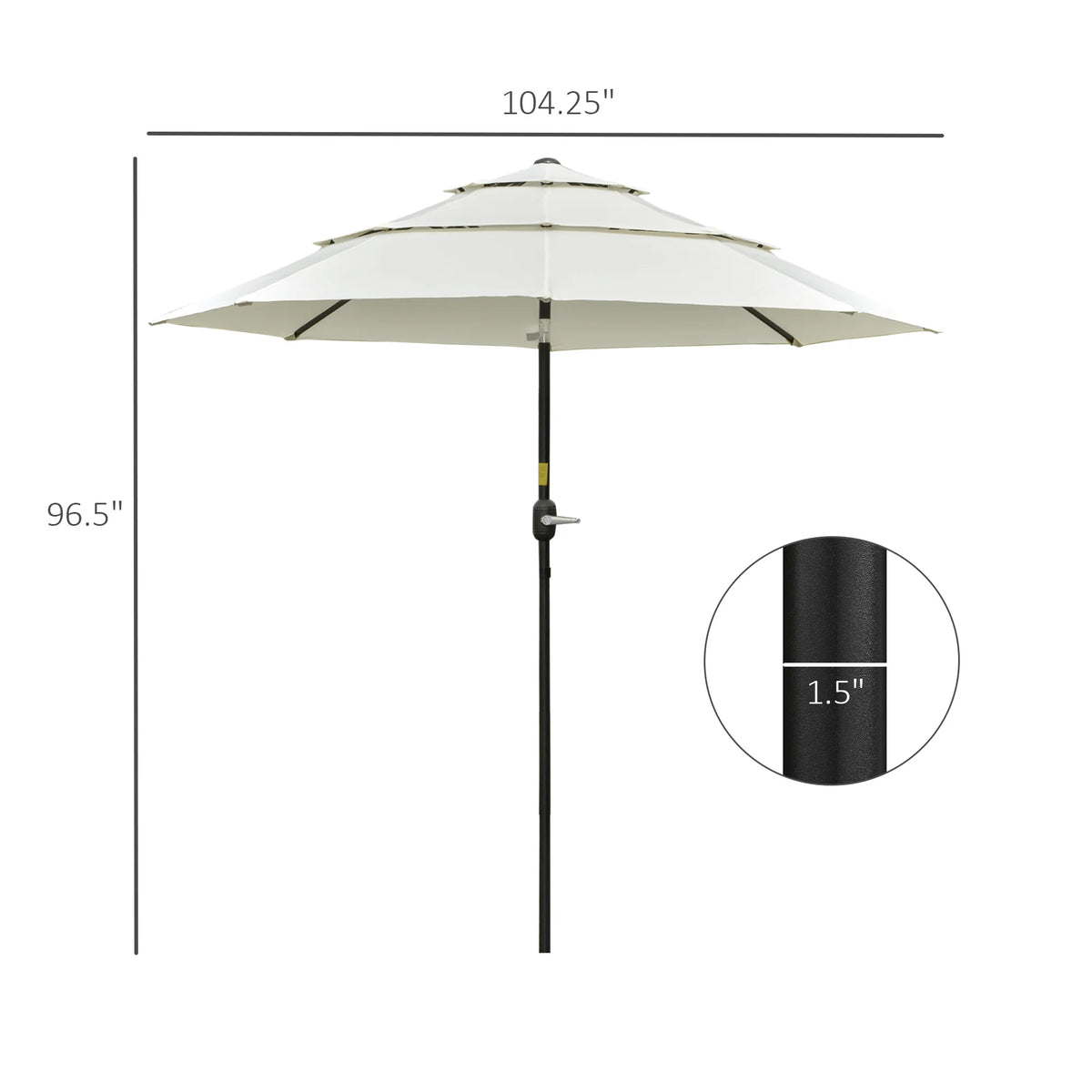 Avenleigh 9′ Three-Tier Patio Umbrella – Beige