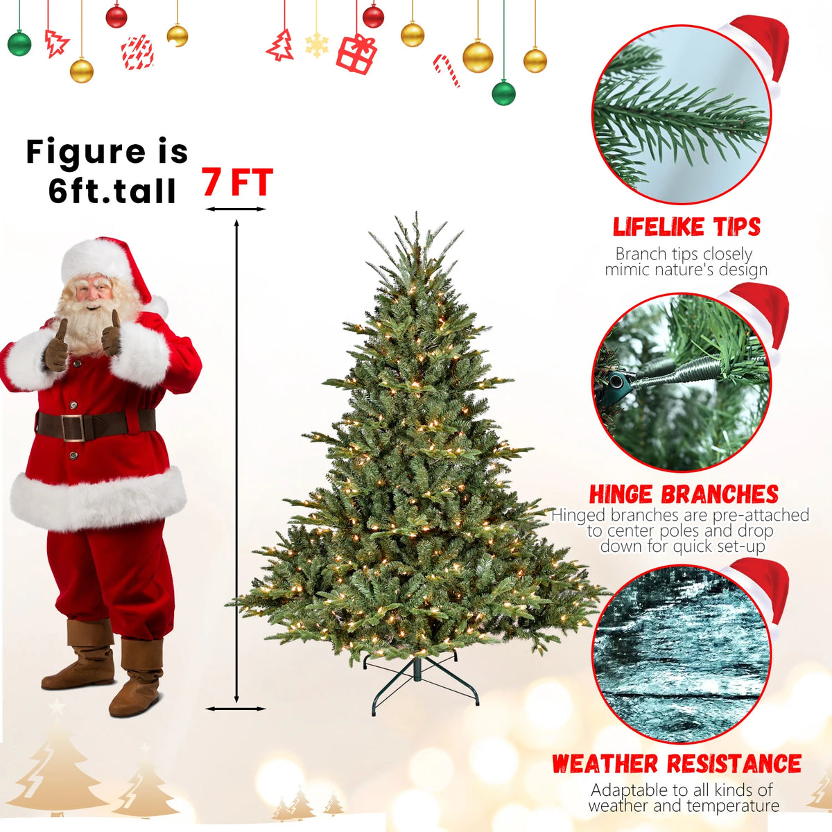 Everfrost Grand Pre-Lit Full Christmas Tree