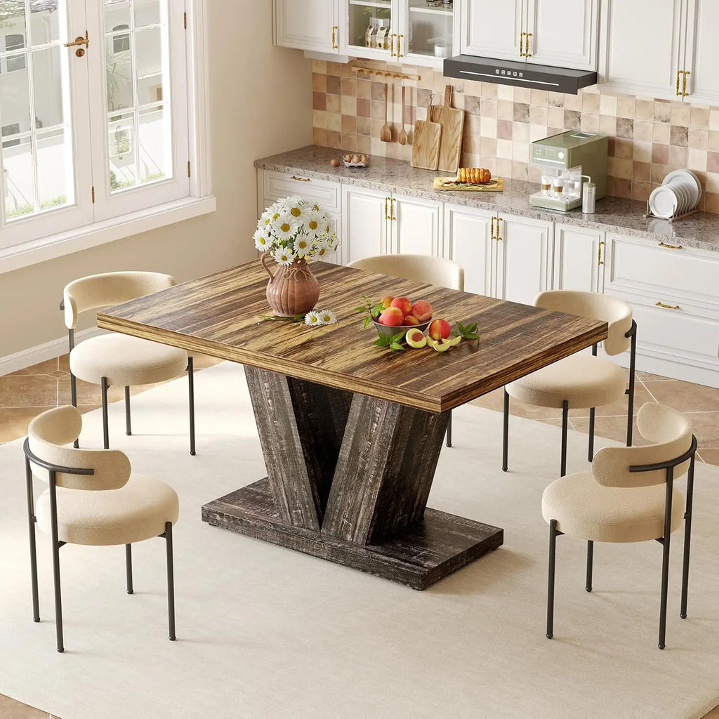 Prescott V-Pedestal Dining Table