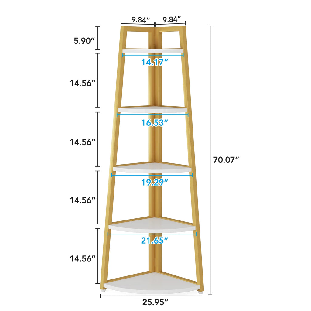 Bastien Five-Tier Corner Ladder Shelf